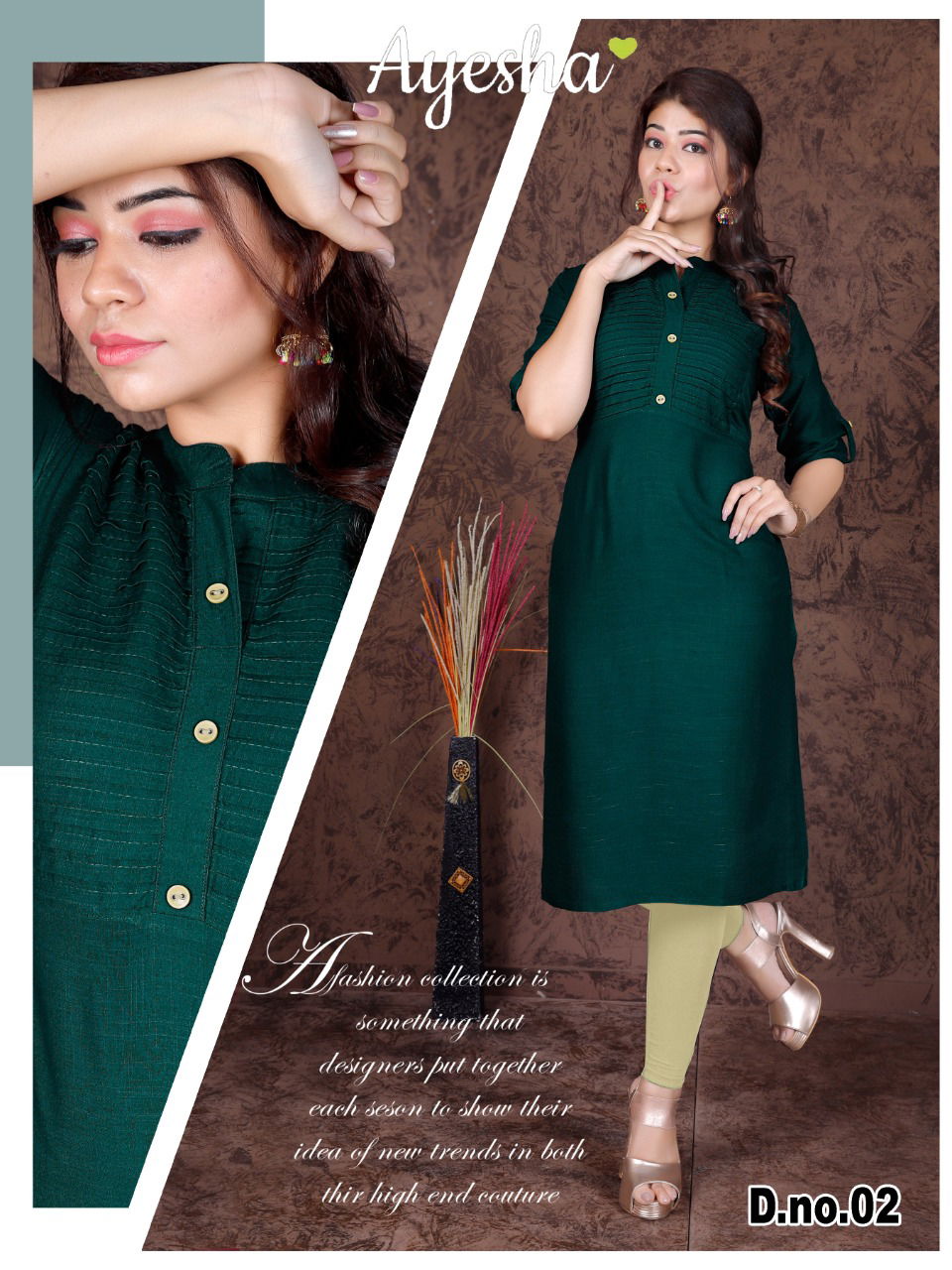Ayesha Preet  Latest Fancy Designer Heavy Rayon Slub Plain Kurti Collection